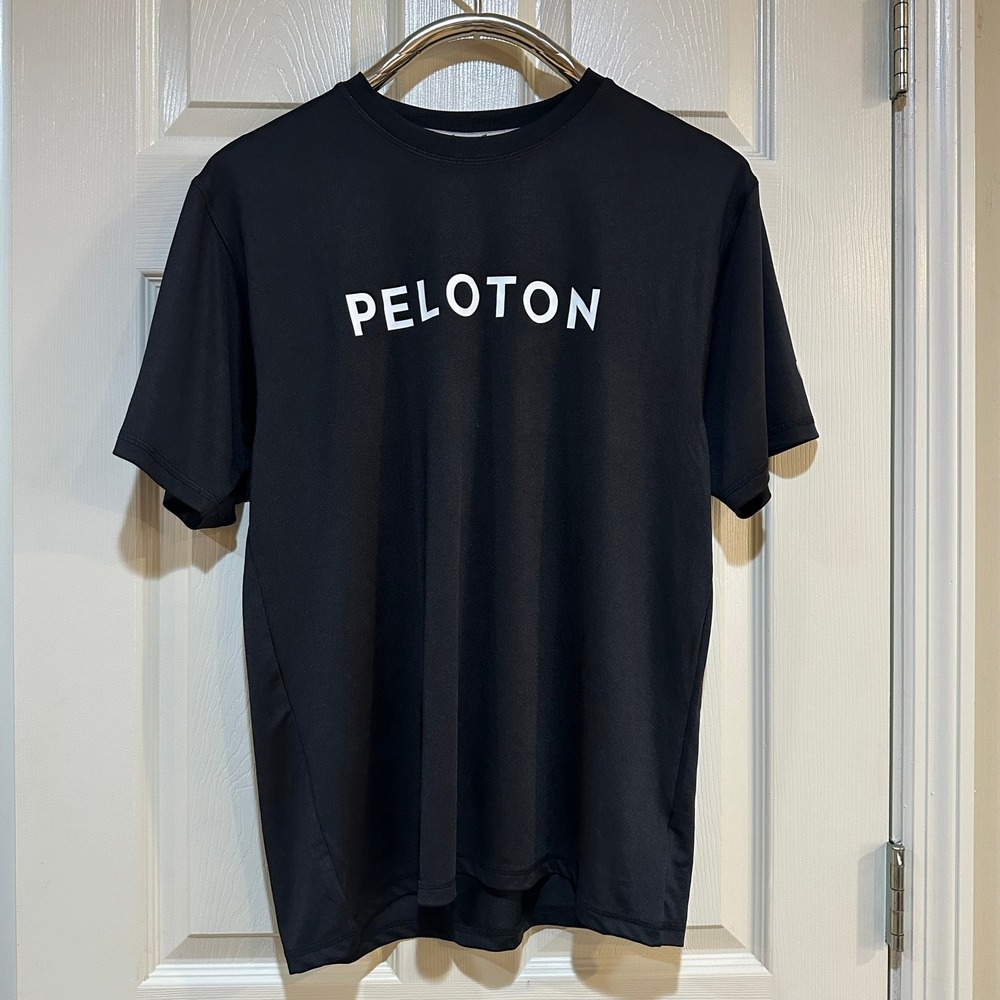 Peloton Century Club Shirt Mens Large Black Performance Sleeve Tee 100 Ride